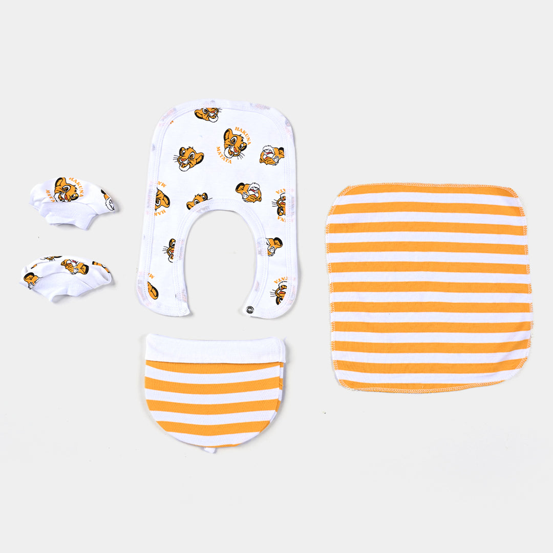 Infant 7 Piece Set Boys Cotton Interlock Lion King-White