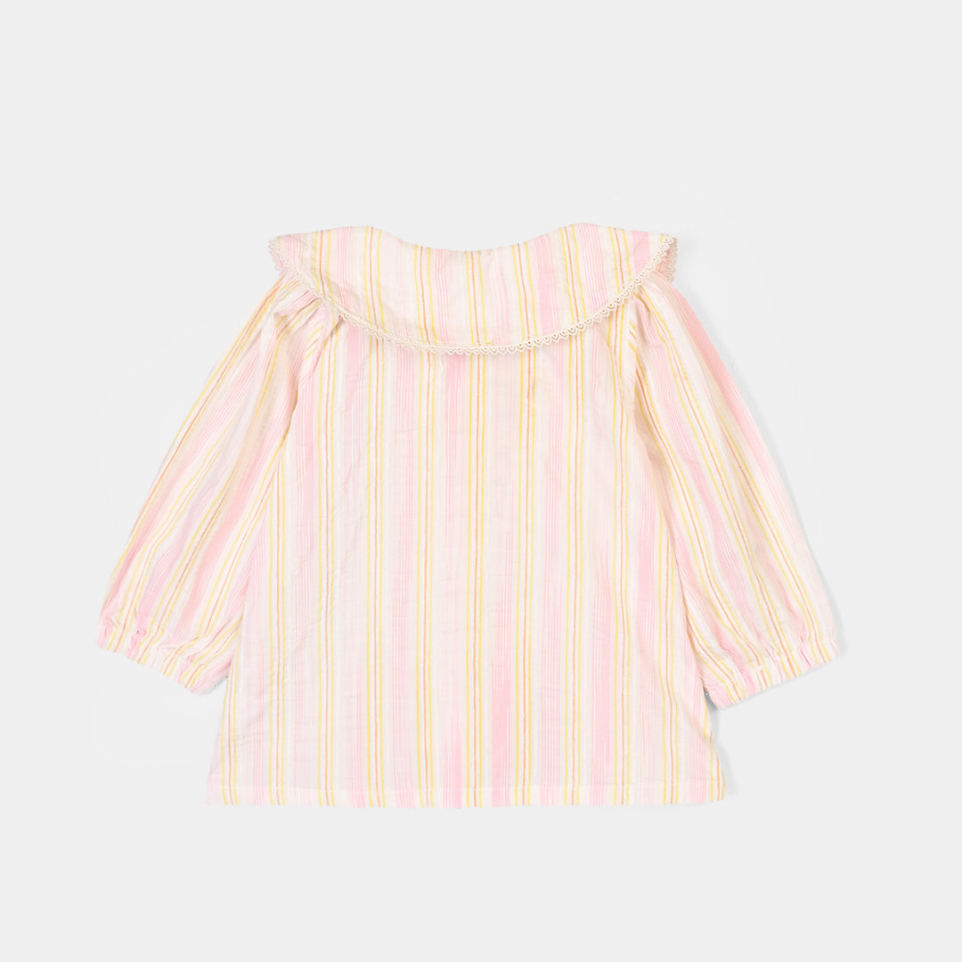 Infant Girls Polyester Emb Top Tiny Flower