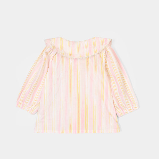 Infant Girls Polyester Emb Top Tiny Flower