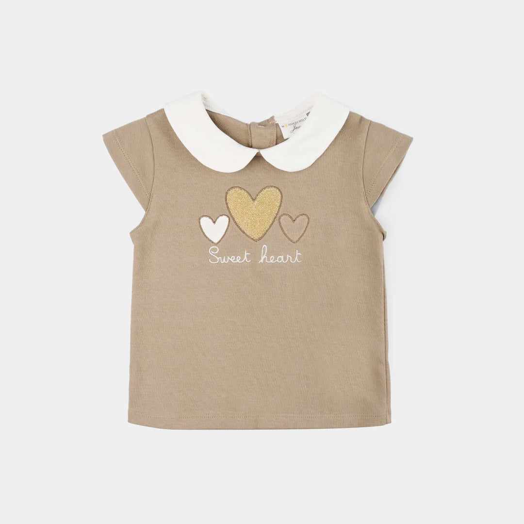 Infant Girls Jersey/Terry 2Pc Suit 287-069-BROWN