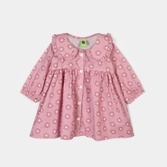 Infant Girls Cotton Casual Frock Groovy-LAVENDER