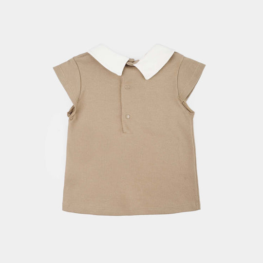 Infant Girls Jersey/Terry 2Pc Suit 287-069-BROWN