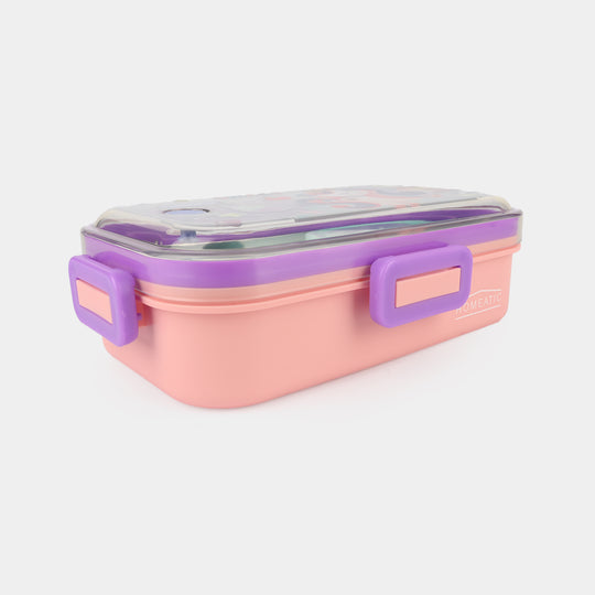 Stainless Steel Lunch Box Square Pink