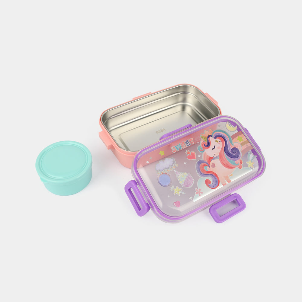 Stainless Steel Lunch Box Square Pink