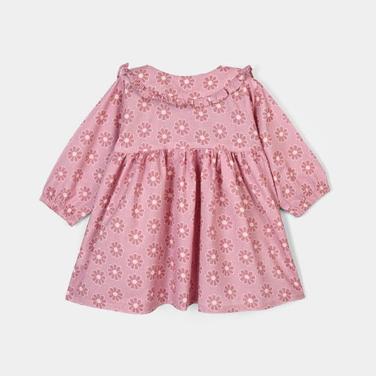 Infant Girls Cotton Casual Frock Groovy-LAVENDER