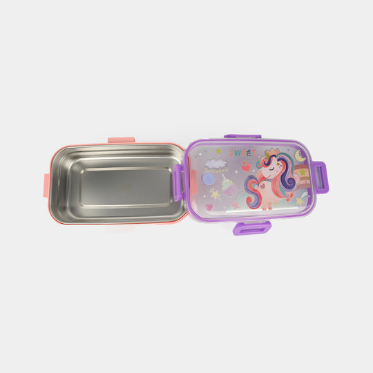 Stainless Steel Lunch Box Square Pink