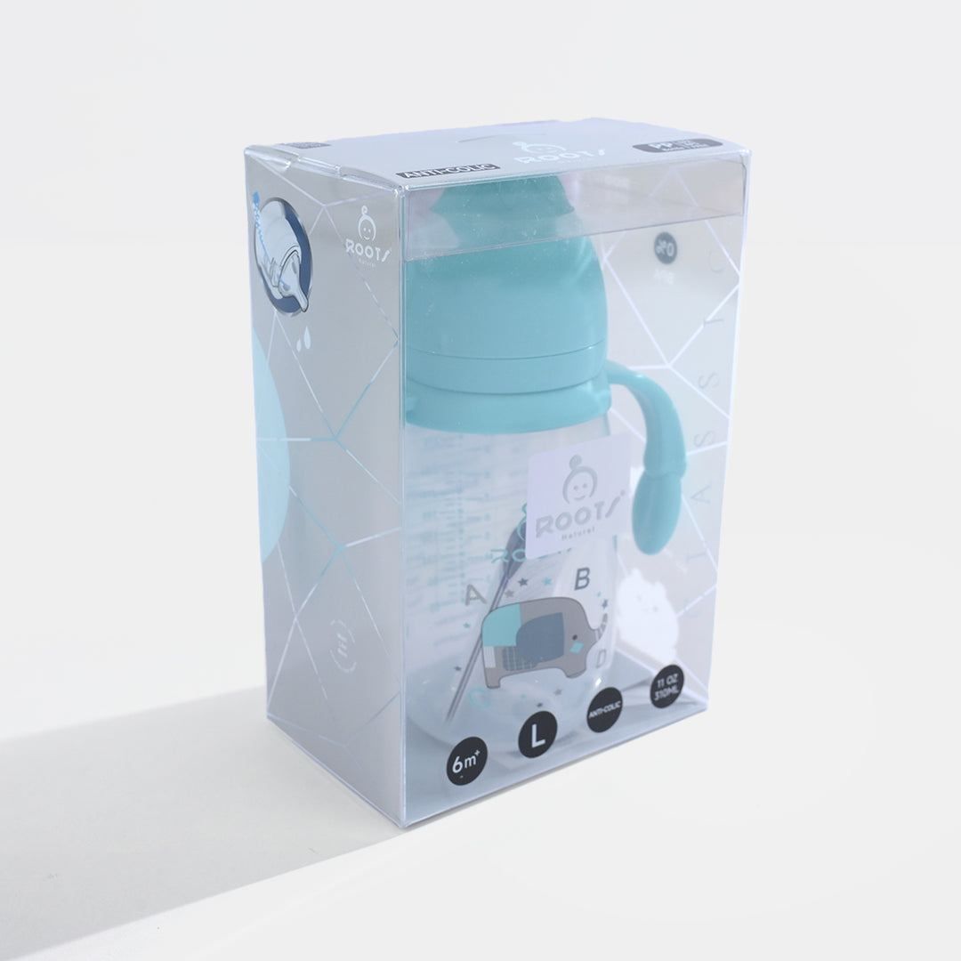Roots Wide Neck Feeder Bottle 310ml - Blue (J1009)