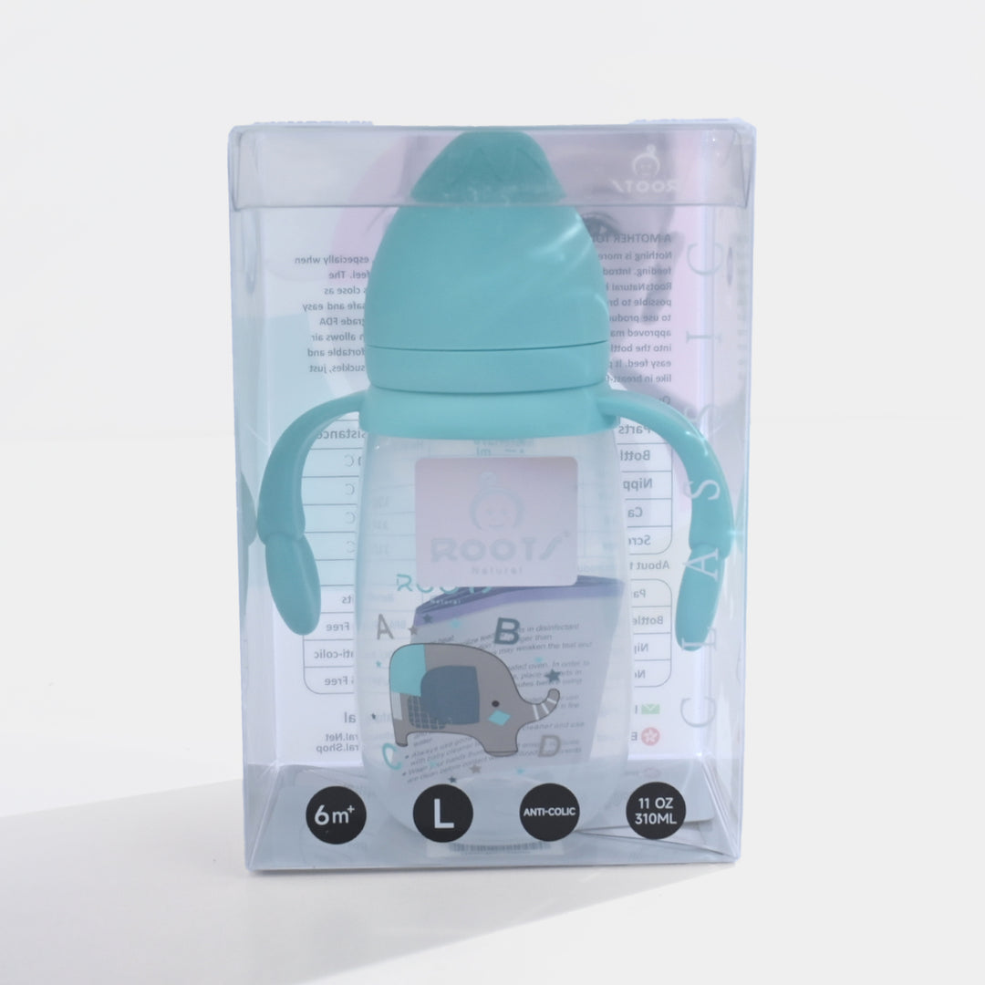 Roots Wide Neck Feeder Bottle 310ml - Blue (J1009)