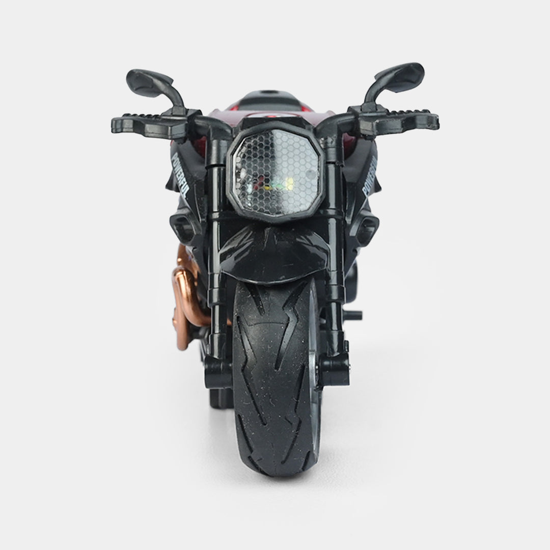 Pull Back Motorcycle With Light & Sound For Kids