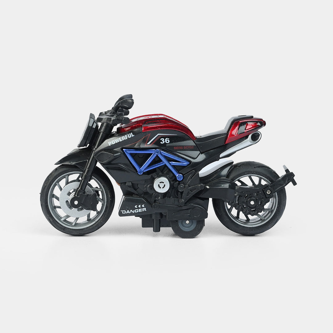Pull Back Motorcycle With Light & Sound For Kids