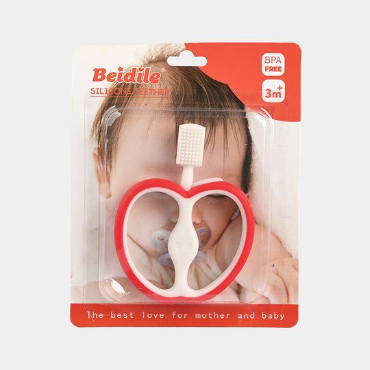 Baby Apple Teether Tooth Brush Red