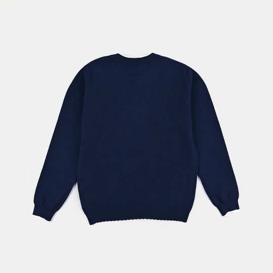 Girls Knitted Sweater - Navy