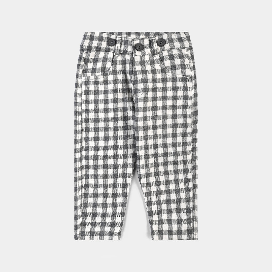 Infant Boys Flannel Woven Suit F/S Check Style-Grey/White