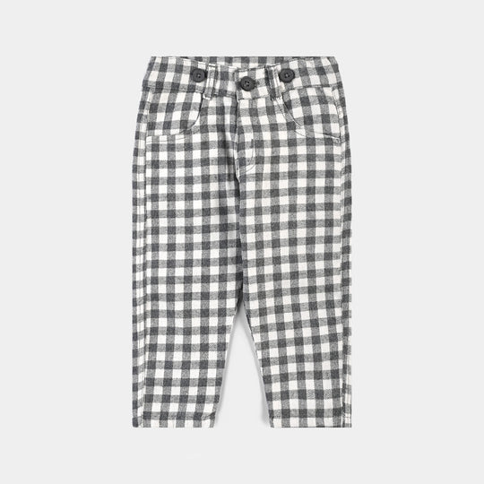 Infant Boys Flannel Woven Suit F/S Check Style-Grey/White