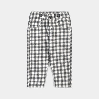 Infant Boys Flannel Woven Suit F/S Check Style-Grey/White