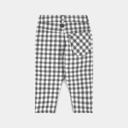 Infant Boys Flannel Woven Suit F/S Check Style-Grey/White