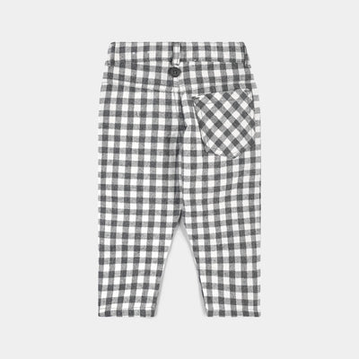 Infant Boys Flannel Woven Suit F/S Check Style-Grey/White