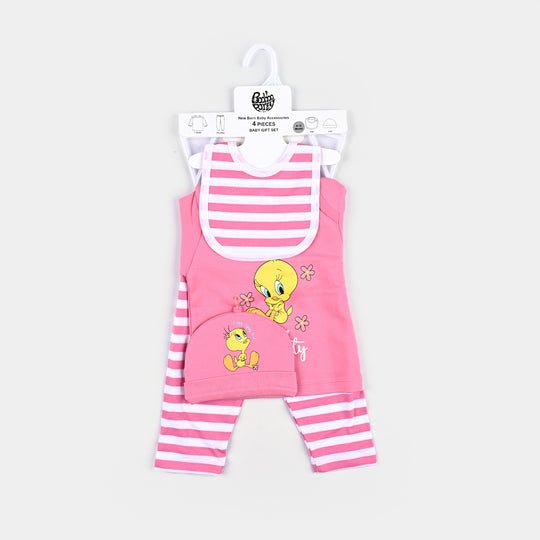 Infant Girls Cotton Interlock 4 Piece Set