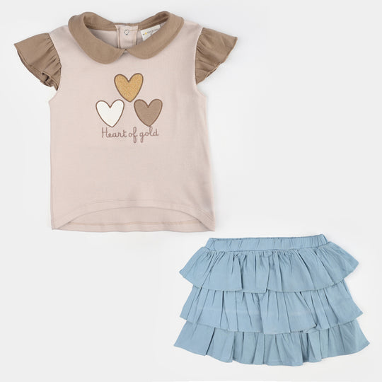 Infant Girls Jersey/Terry 2Pc Suit 287-071-BLUE