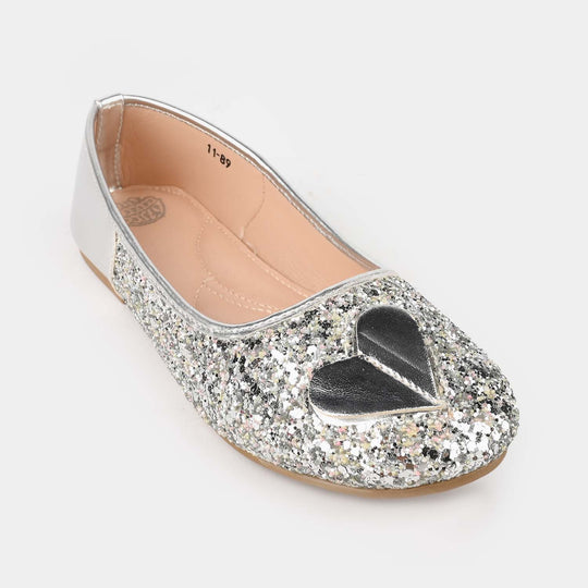Girls Pumps 11-89-SILVER
