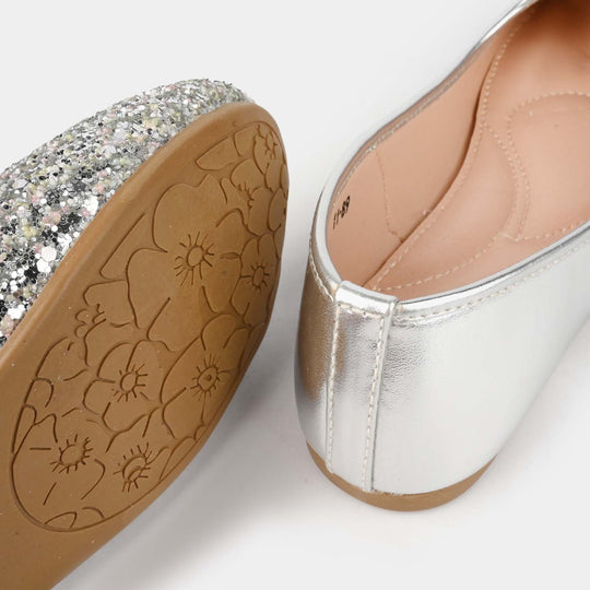 Girls Pumps 11-89-SILVER