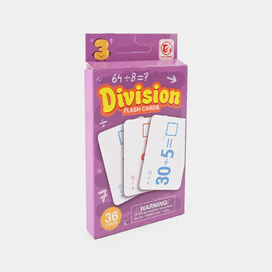 DIVISION FLASH CARDS FOR KIDS 36 CARDS