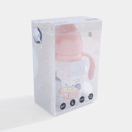 Roots Wide Neck Feeder Bottle 310ml - Pink  (J1009)