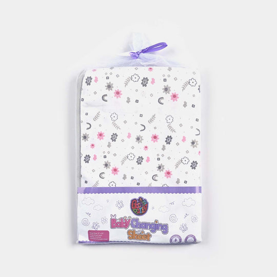 Baby Changing Sheet 17x22 Flower | Grey