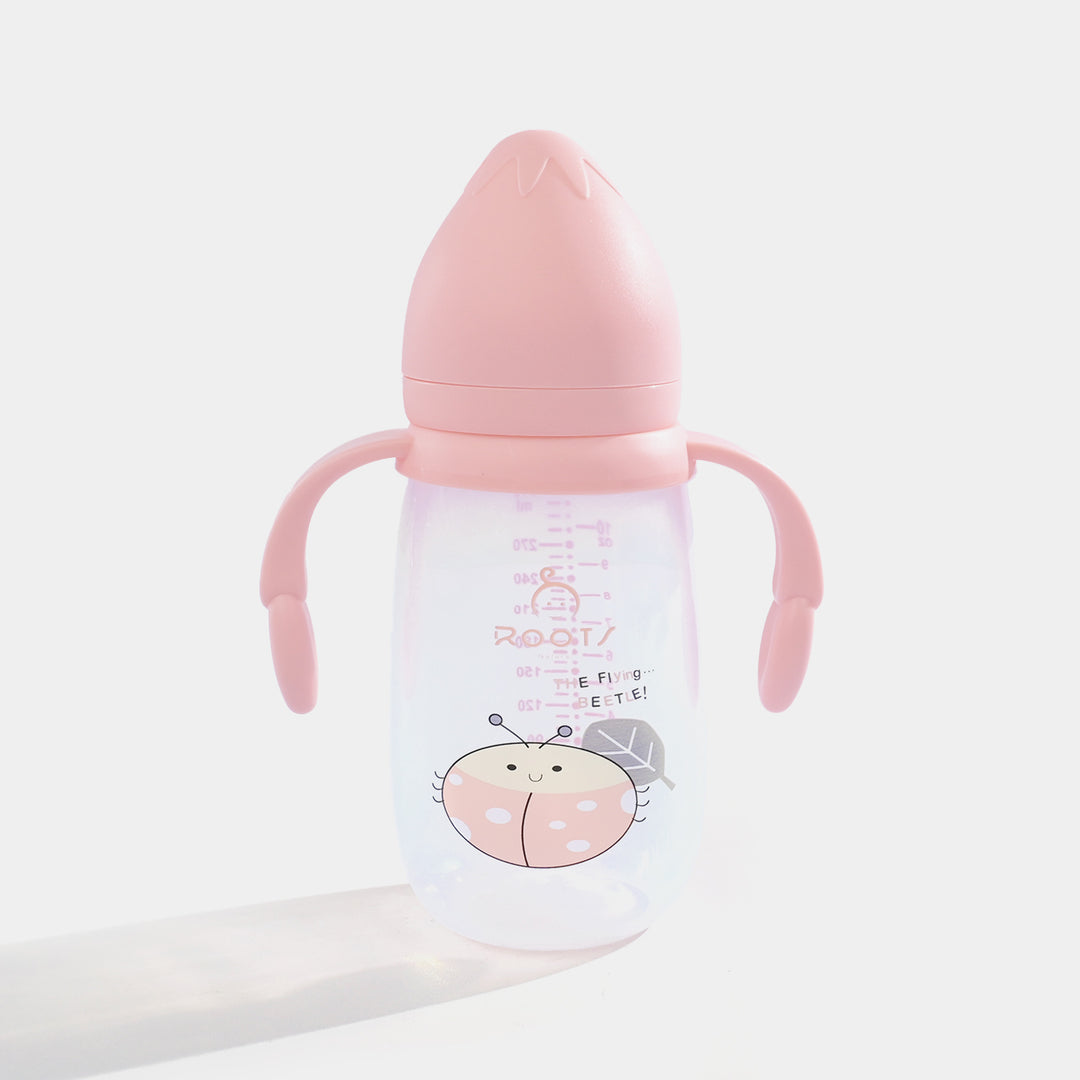 Roots Wide Neck Feeder Bottle 310ml - Pink  (J1009)
