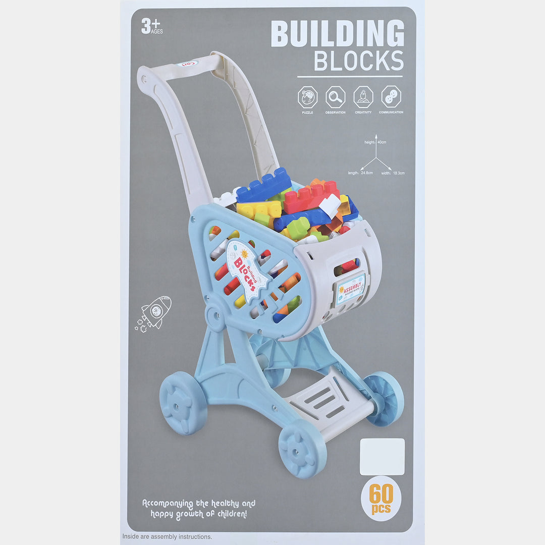 Building Blocks Push Cart – 60 Pieces