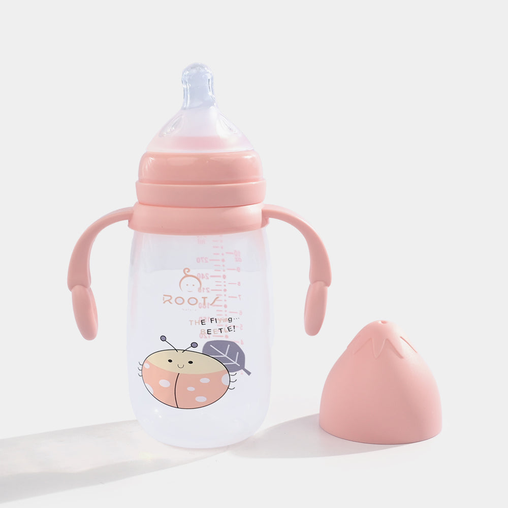 Roots Wide Neck Feeder Bottle 310ml - Pink  (J1009)