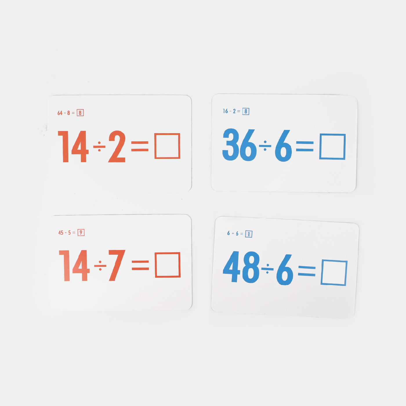 DIVISION FLASH CARDS FOR KIDS 36 CARDS