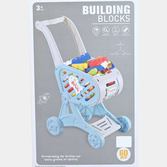 Building Blocks Push Cart – 60 Pieces