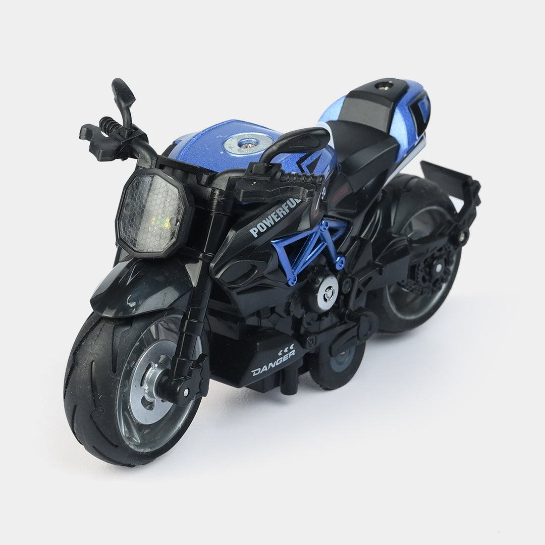 Pull Back Motorcycle With Light & Sound For Kids