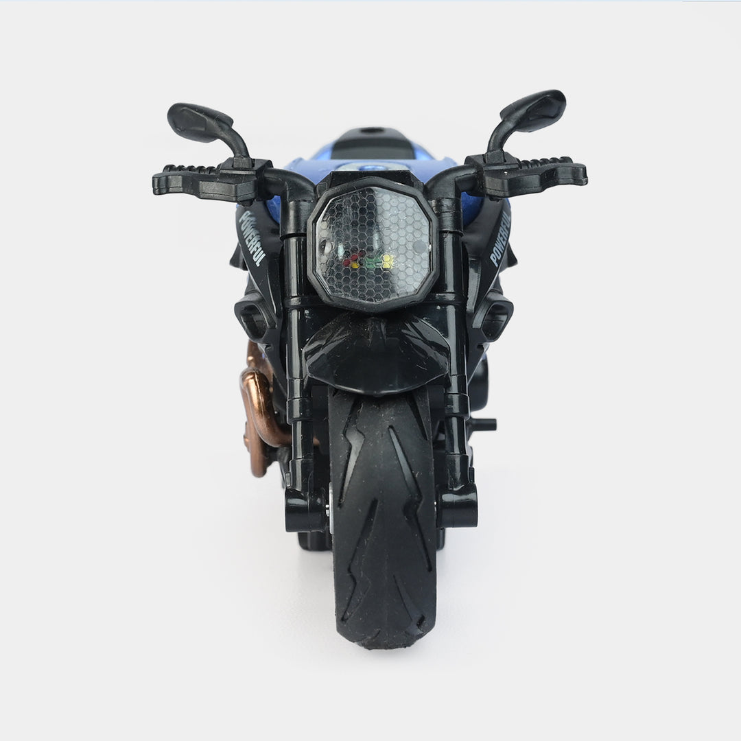Pull Back Motorcycle With Light & Sound For Kids