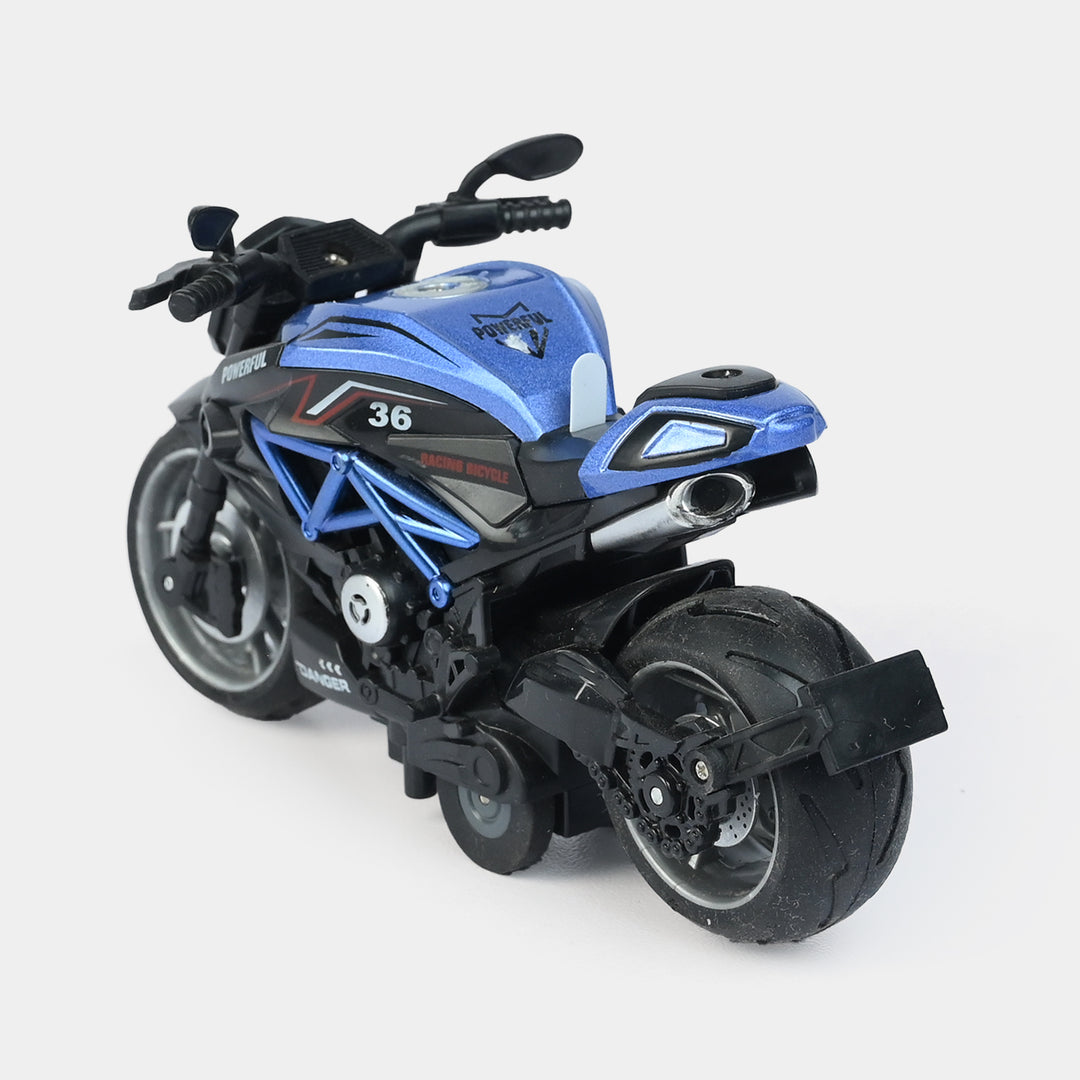 Pull Back Motorcycle With Light & Sound For Kids