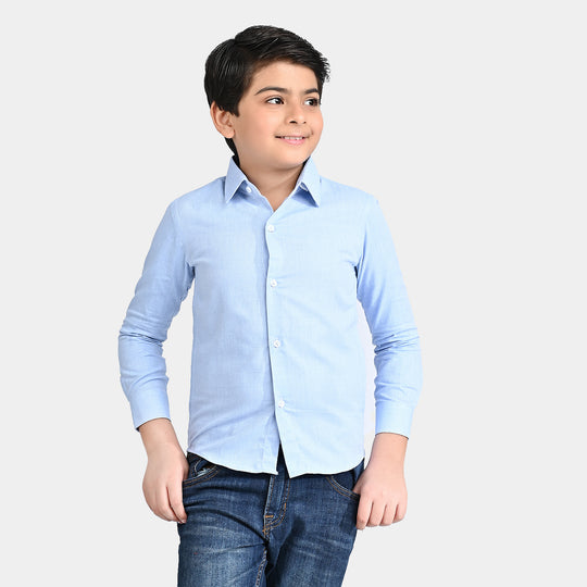 Boys Oxford Formal Shirt - L- BLUE