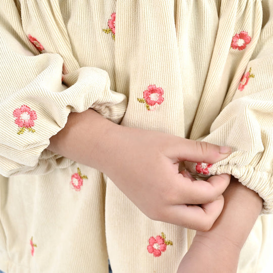 Girls Polyester Emb Top Dusky