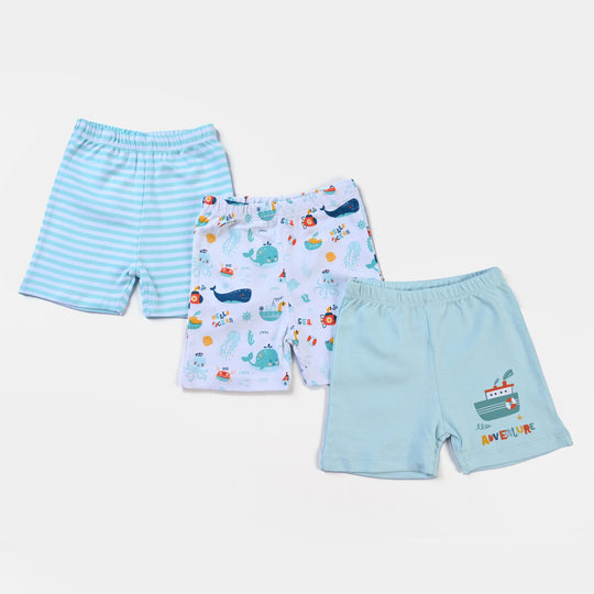 Infant Boys Cotton Poplin 3 Piece Short Set-mIX