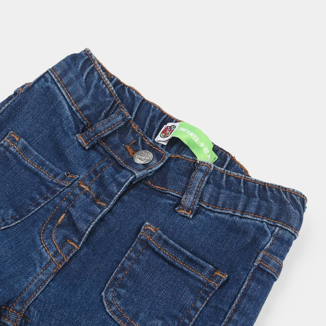 Infant Girls Denim Stretch PANT CHERRY POCKETS-Dark.Blue