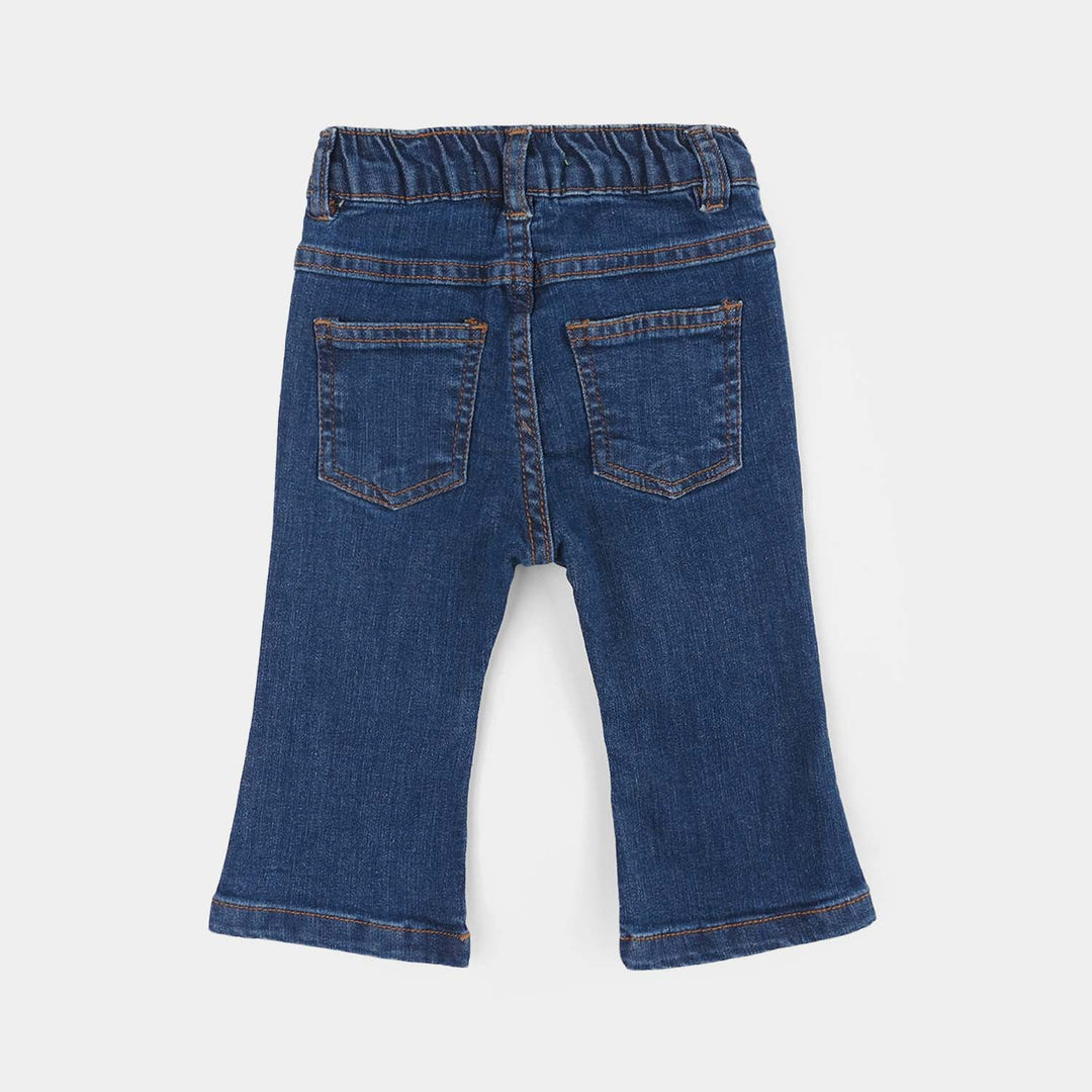 Infant Girls Denim Stretch PANT CHERRY POCKETS-Dark.Blue