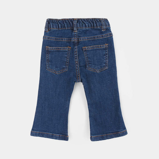 Infant Girls Denim Stretch PANT CHERRY POCKETS-Dark.Blue