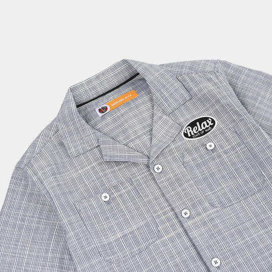 Boys Yarn Dyed Shirt (State of Mind) - Grey