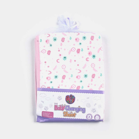 Baby Changing Sheet 17x22 Flower | Light Pink