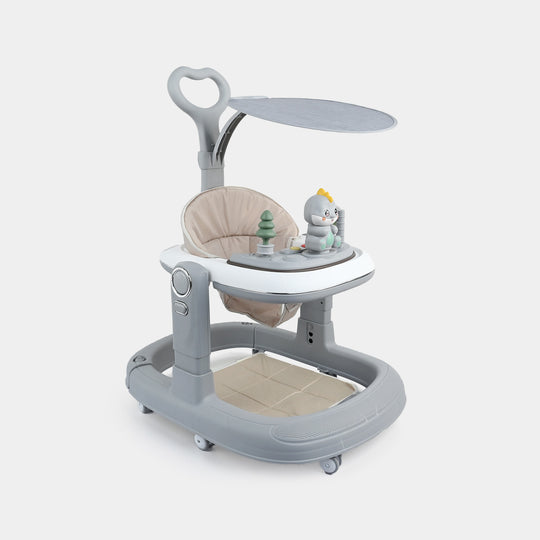 3-in-1 Multi-Functional Baby Walker with Canopy & Push Bar