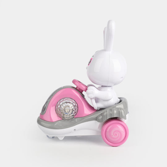 Electric Spinning Rabbit Motorcycle with Lights & Sound