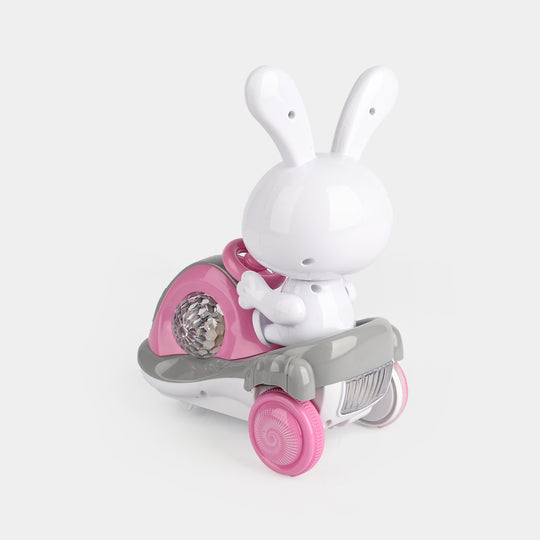 Electric Spinning Rabbit Motorcycle with Lights & Sound