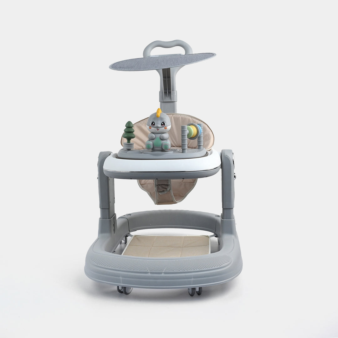 3-in-1 Multi-Functional Baby Walker with Canopy & Push Bar
