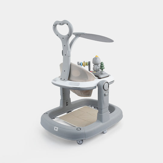 3-in-1 Multi-Functional Baby Walker with Canopy & Push Bar