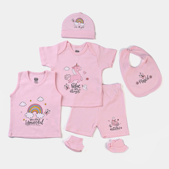 Infant Girls Cotton Poplin 6 Piece Set